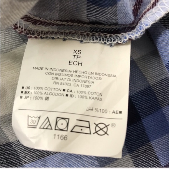 Old Navy Boyfriend Flannel Plaid Sz XS - Picture 5 of 8